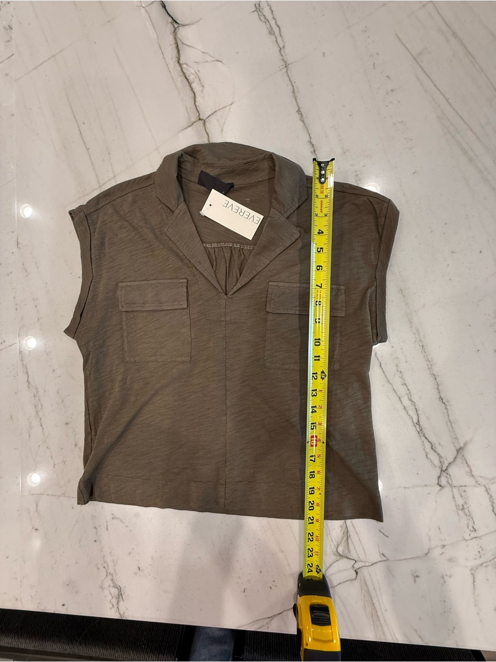bobi Olive Utility Short-Sleeve V-Neck Tee - Picture 7 of 9